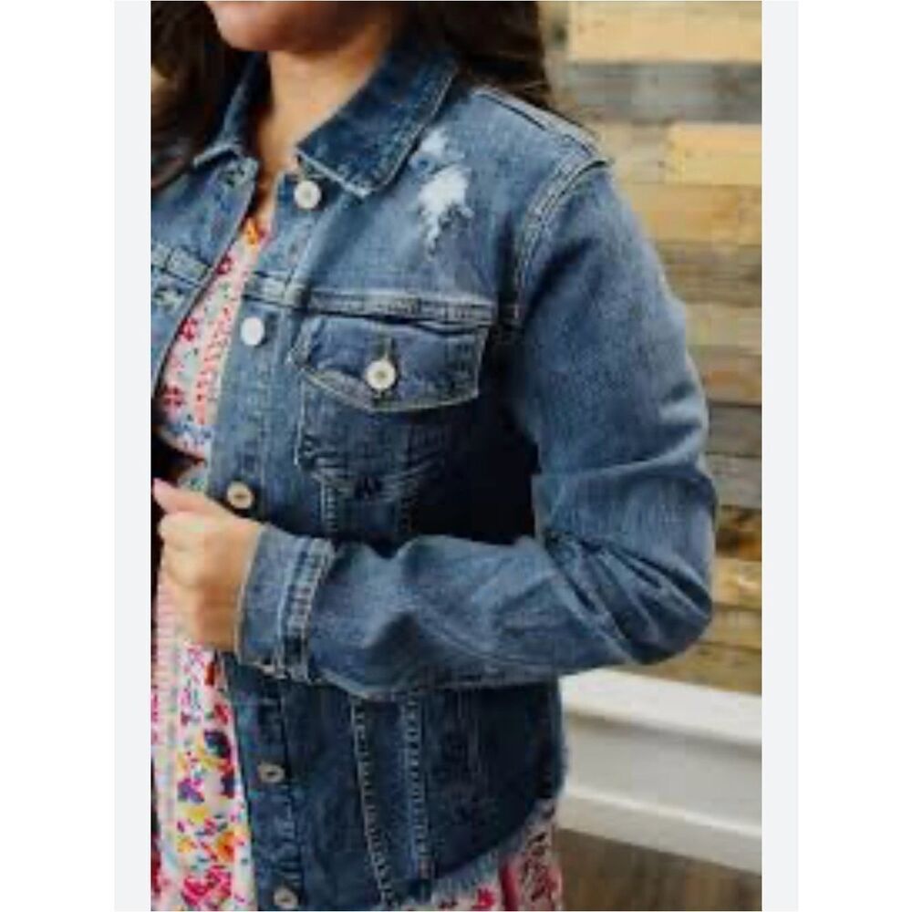 0040 Supply Co. Blue Distressed Denim Jean Jacket